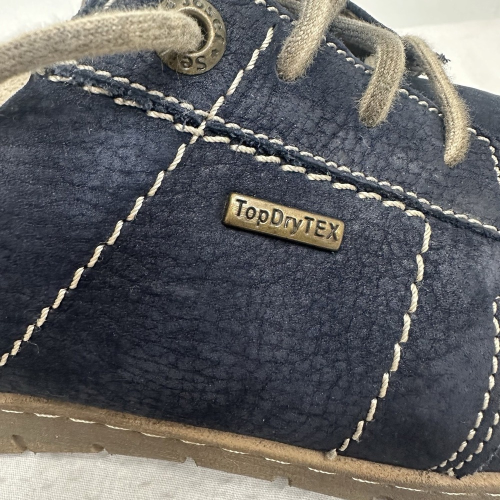 41 Josef Seibel Steffi 59 Waterproof Navy Blue Leather Casual Sneaker 10 Womens - Picture 9 of 14